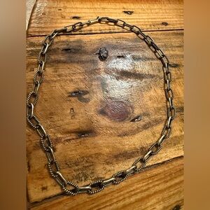 Chain link handmade sterling silver necklace 24”